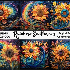 Watercolor Sunflower Paper Quill Digital Paper, Paper Quill, Junk Journal Paper, Printable Sunflower Autumn, Commercial Use, Digital paper