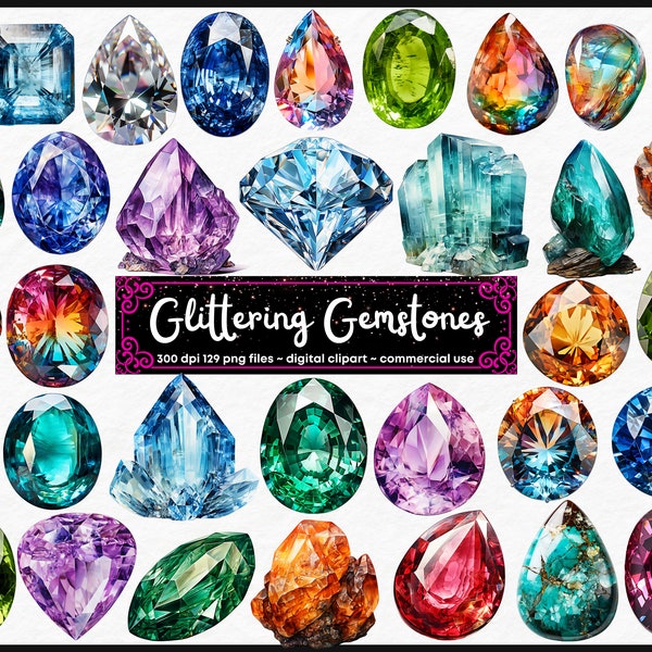 Gemstones PNG, Birthstones, Elements, Commercial Use, Digital clipart PNG, instant download, Jewelry