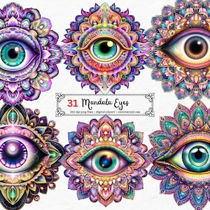 31 Mandala ogen clipart png commercieel gebruik transparante achtergrond instant Download kleurrijk