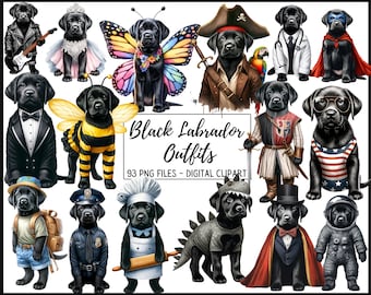 Watercolor labrador retriever clipart PNG, cute Puppy outfits,  Dressed dogs, Pirate, bee, baby, nursery art, sublimation,junk journal