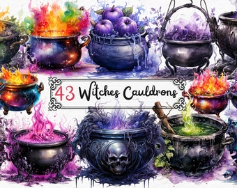 Cauldrons Watercolor Clipart Bundle PNG Fairytale Images, Fantasy Magical Graphics, PNG, Instant Digital Download, Commercial Use