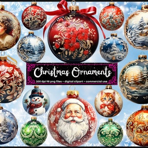 クリスマスオーナメントPNG、サンタオーナメント昇華、ホリデーラウンドオーナメントpng、インスタントダウンロード、サンタクロースPNG、クリスマスデザイン
