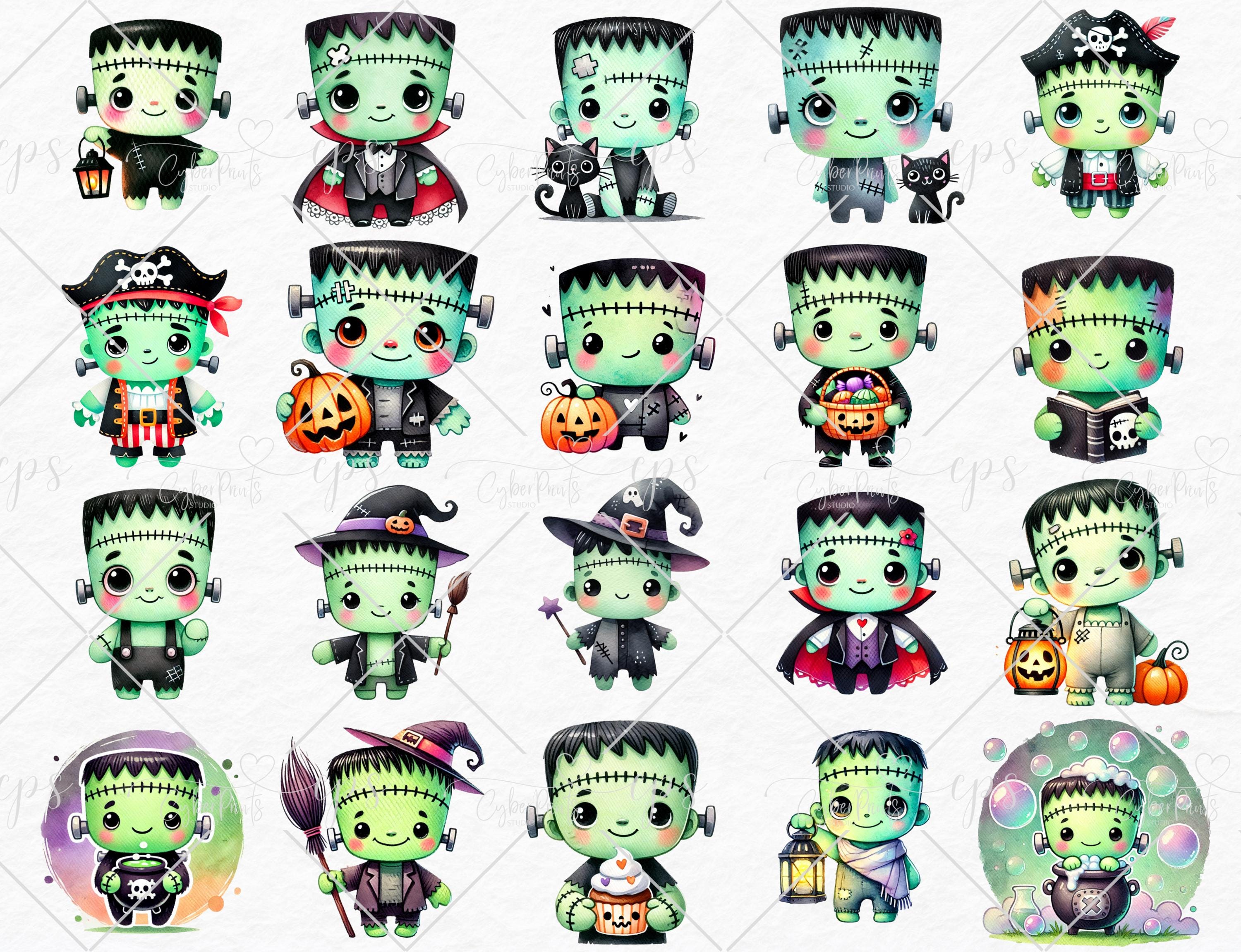 Frankenstein Clipart, Cute High Quality Png Halloween Printables Spooky ...