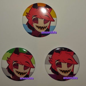 Alastor Hazbin Hotel Aro Ace Aroace Pride Buttons