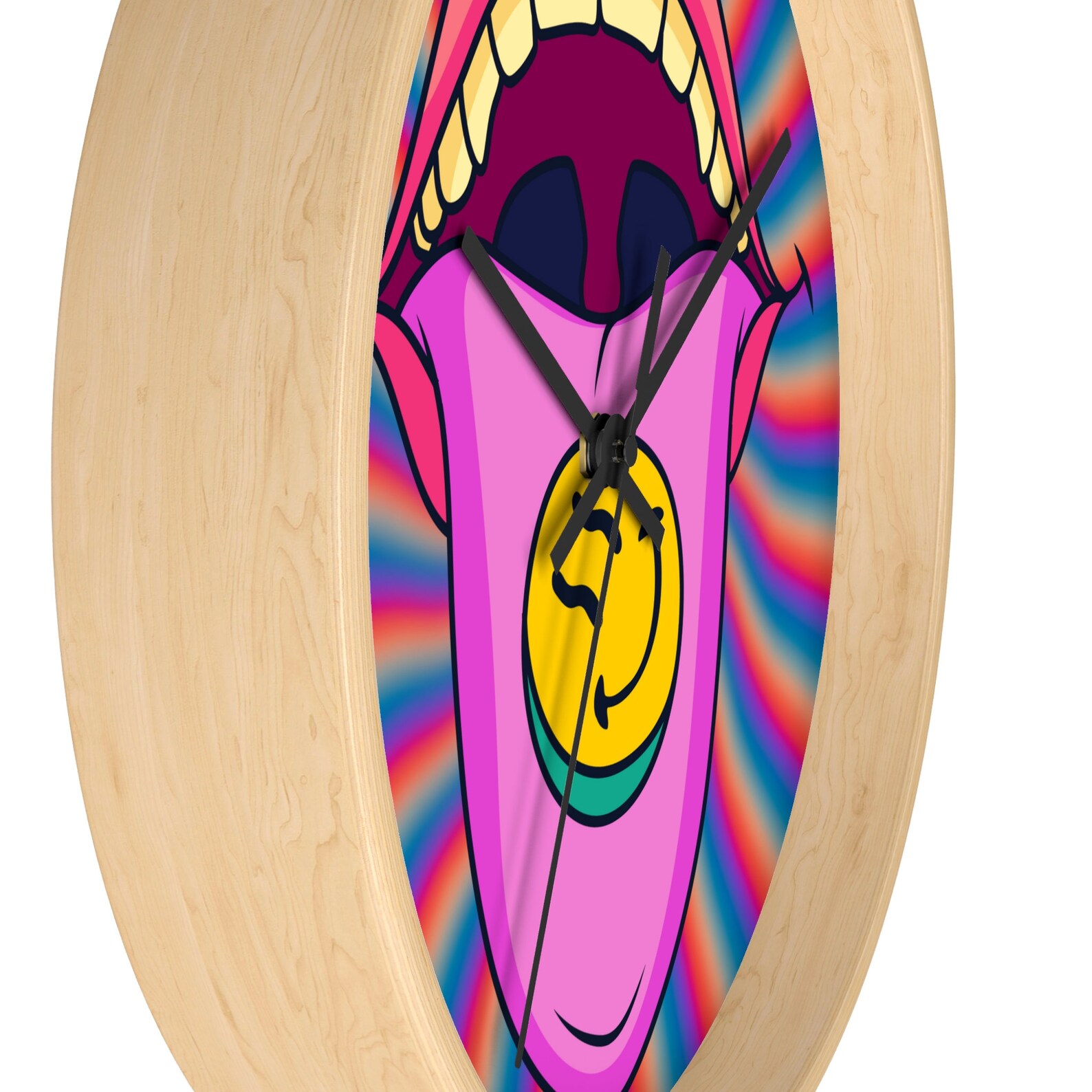 Psychedelic Clock Aesthetic Clock Wall Clock Abstract Art Etsy