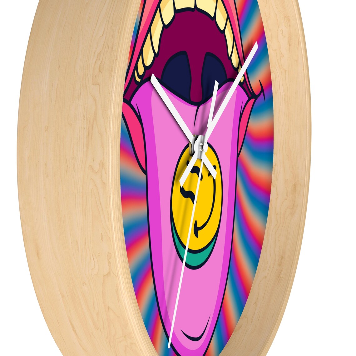 Psychedelic Clock Aesthetic Clock Wall Clock Abstract Art Etsy