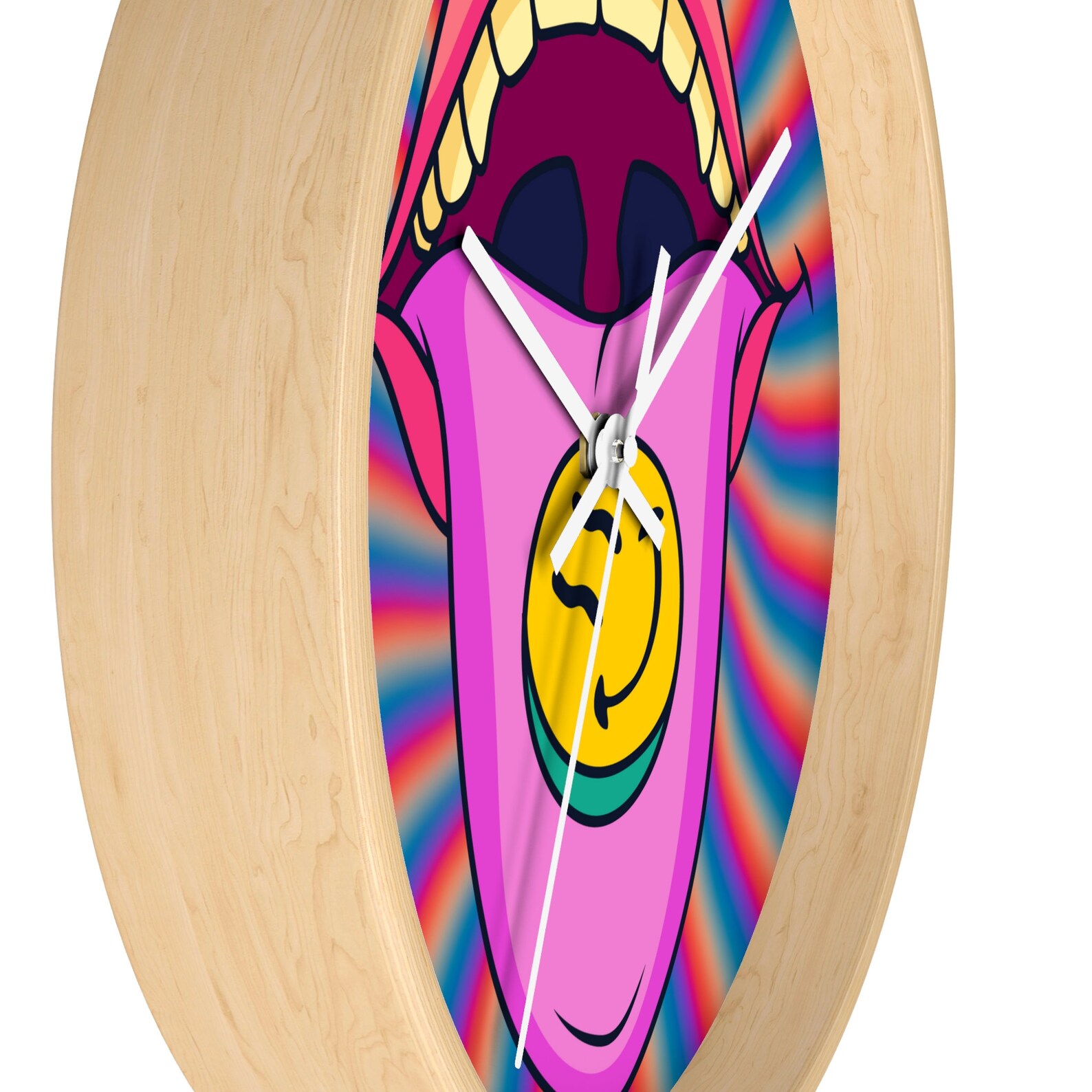 Psychedelic Clock Aesthetic Clock Wall Clock Abstract Art Etsy