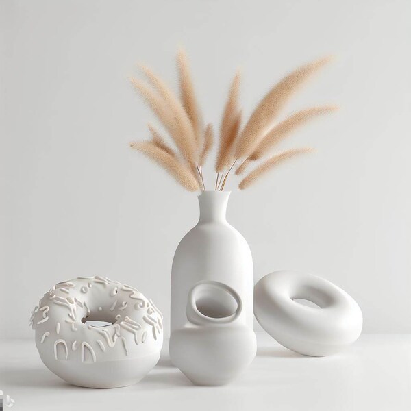White Donut Vase Etsy