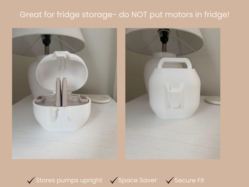 3D Printed Breast Pump Case: EUFY S1/Pro, E10, E20 - Hands Free Pump Carrying Case image 2