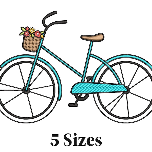 Bicycle, Cycling, Cute Bike, Cycle Embroidery Design, Stickdatei Fahrrad Embroidery Design, Machine Embroidery Design, Instant Download