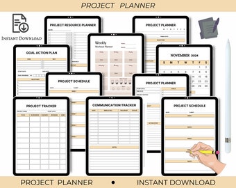 Editable Project Study Plan, Work Planner, Project Planner Business Planner, Planner Printable, Project Plan Project Management US Letter