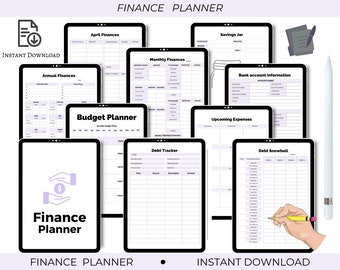 Finance Printable planner, Instant download, PDF, Finance planner, Finance printable, Savings Tracker Printable, Monthly Debt tracker