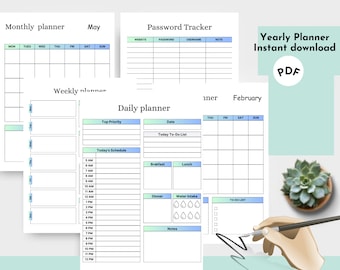 Yearly Schedule Planner, Daily Schedule Template, Day Schedule Template, Daily Plan, Day Planning, Plan of the Day, Printable Daily Schedule