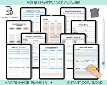 Home Maintenance Tracker - INSIDE Version; Organization; Checklist; Declutter; Zone Cleaning; Chore Chart; Lists; Planner; Cleaning Schedule