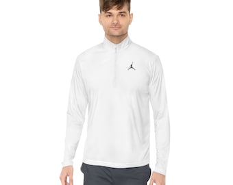 Sports Tek-Zip Pullover- Vêtements de sport - Chemise pull sport pour hommes - Jordan Sign and Golf Ball Motif - Jordan Inspired Golf Apparel