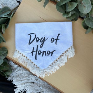 Dog of Honor Dog Wedding Bandana, Boho Wedding