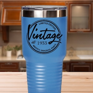92nd Birthday Tumbler, 92nd Birthday Gift, 92 Birthday Gifts, 92nd Birthday Gift Ideas, Turning 92 Birthday Gifts, Vintage Born in 1933
