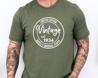 91st Birthday Gift T-Shirt, 1934 Limited Edition, Vintage Style
