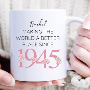 80th Birthday Gift, 80th Birthday, 80th Birthday Gift, 80th Birthday Gift for Women, 80th Birthday Gifts, Born in 1945 Mug, Personalized