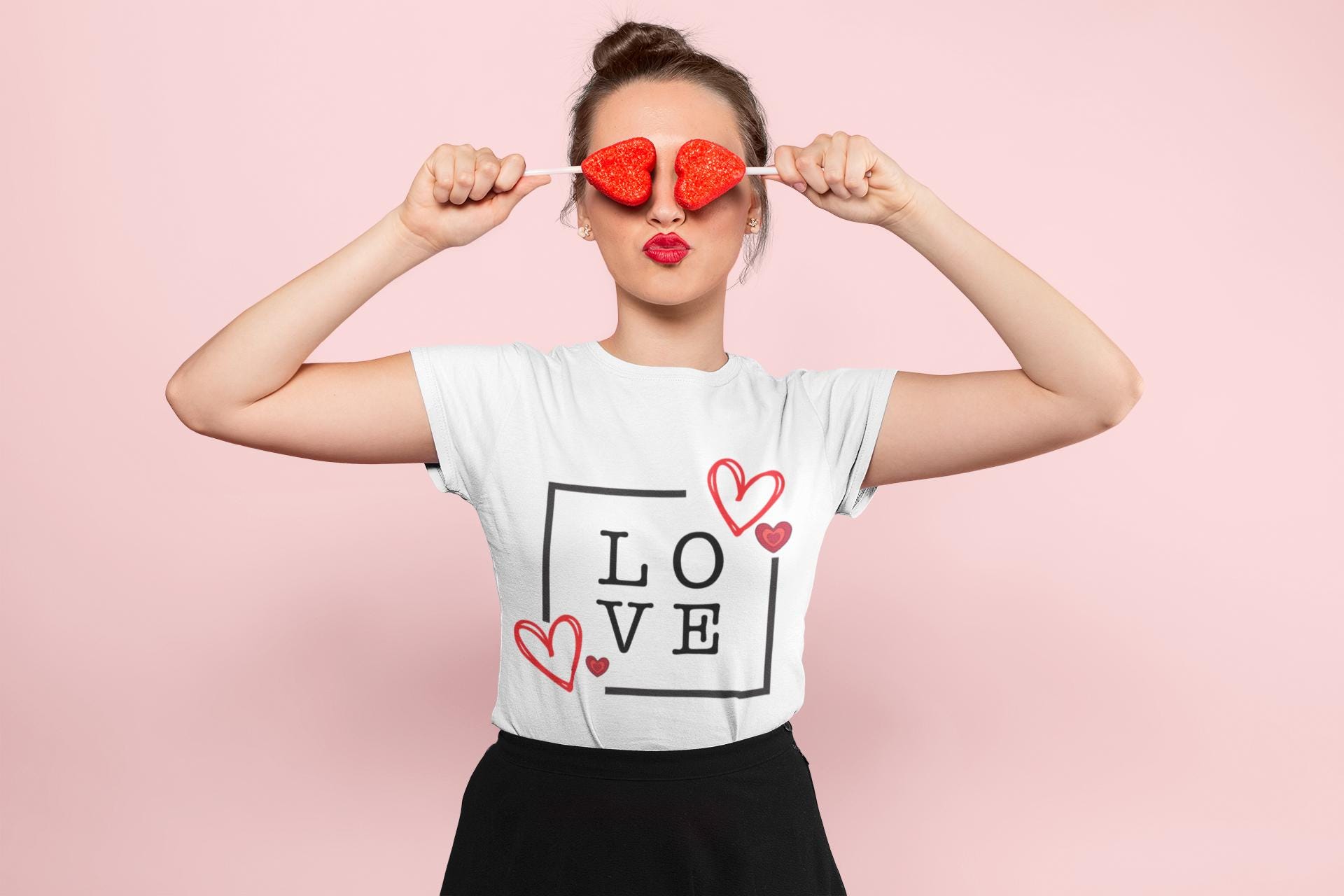 Valentines Day Heart T-Shirt, Love Graphic Tee, Valentines Gift Idea, Heart Print Shirt, Valentine's Day Apparel