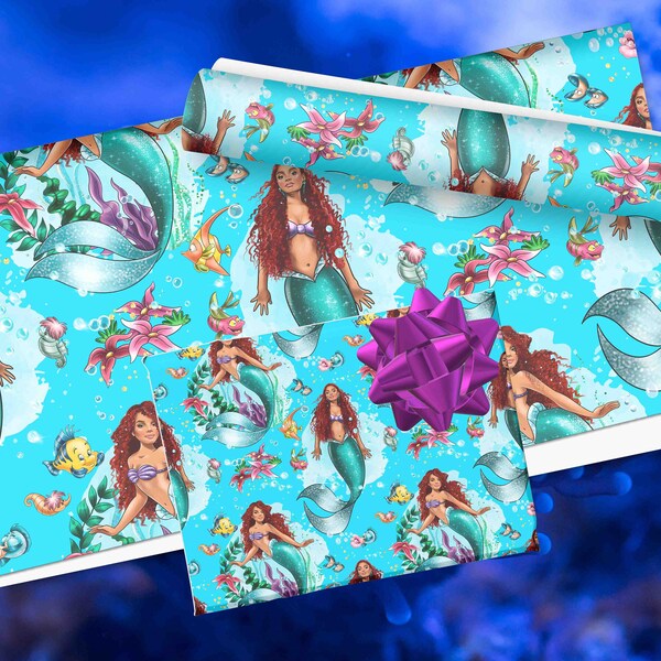Mermaid Wrapping Paper Etsy