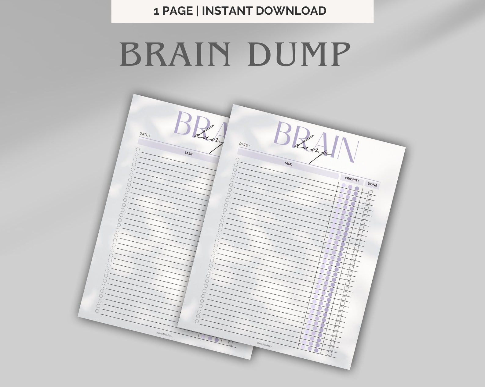 Brain Dump Brain Dump Planner Brain Dump Printable Brain - Etsy