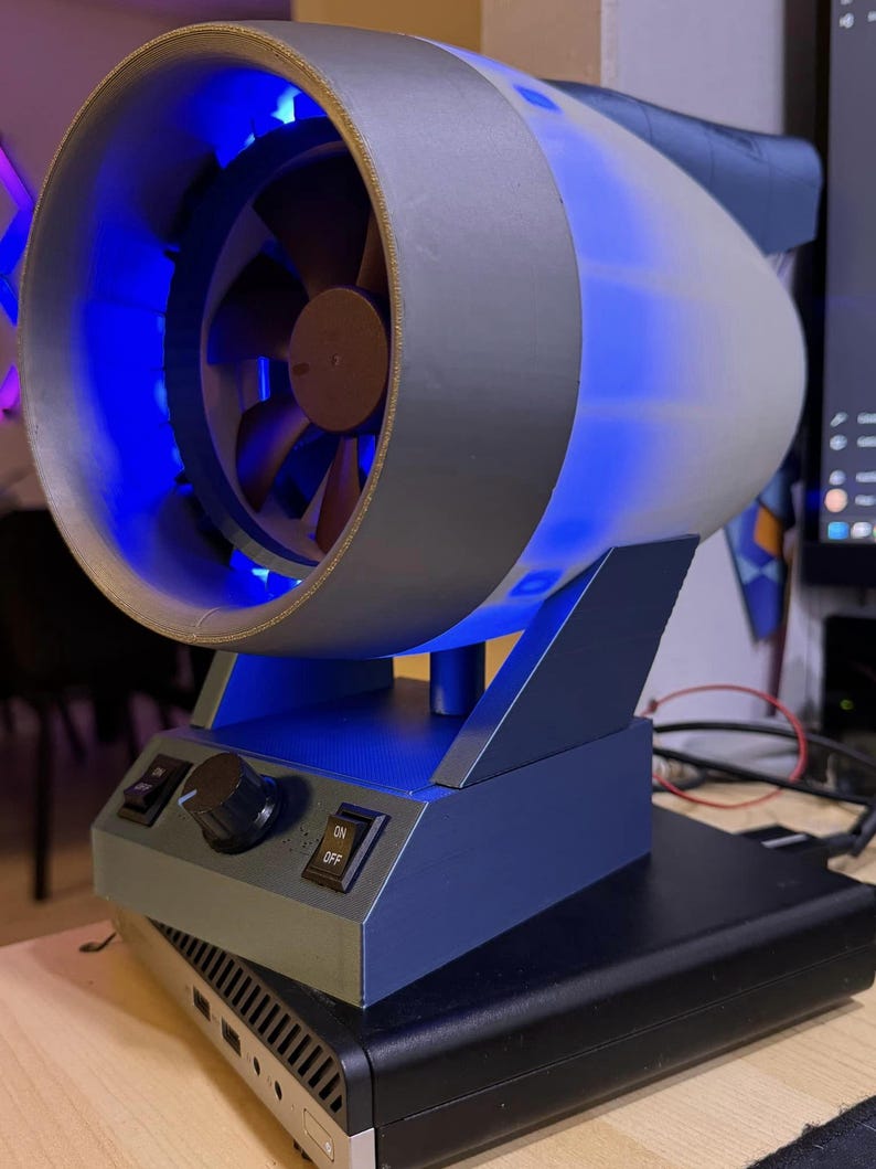 X3D Airplane Turbofan Desktopfan Etsy UK