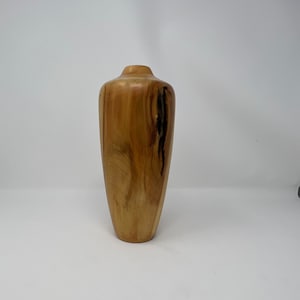 Hand Turned Wood Vase - 9&#39;&#39; Rustic Home Decor, Unique Wooden Vase