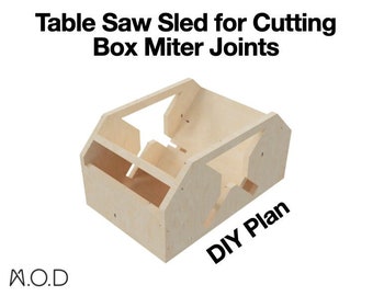 Table Saw Sled for Cutting Box Miter Joints - Design Plans