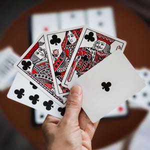 Hidden Leaves Playing Cards (Vintage Old School Style with No Indices Only Pips)