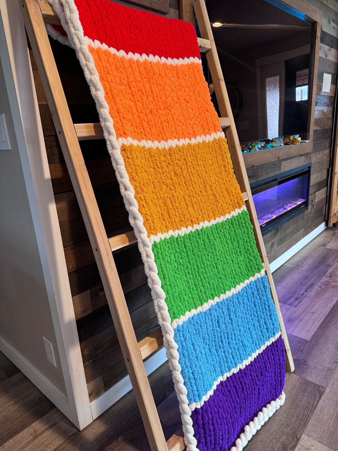 Rainy Chief Rainbow Red Hooded Blanket
