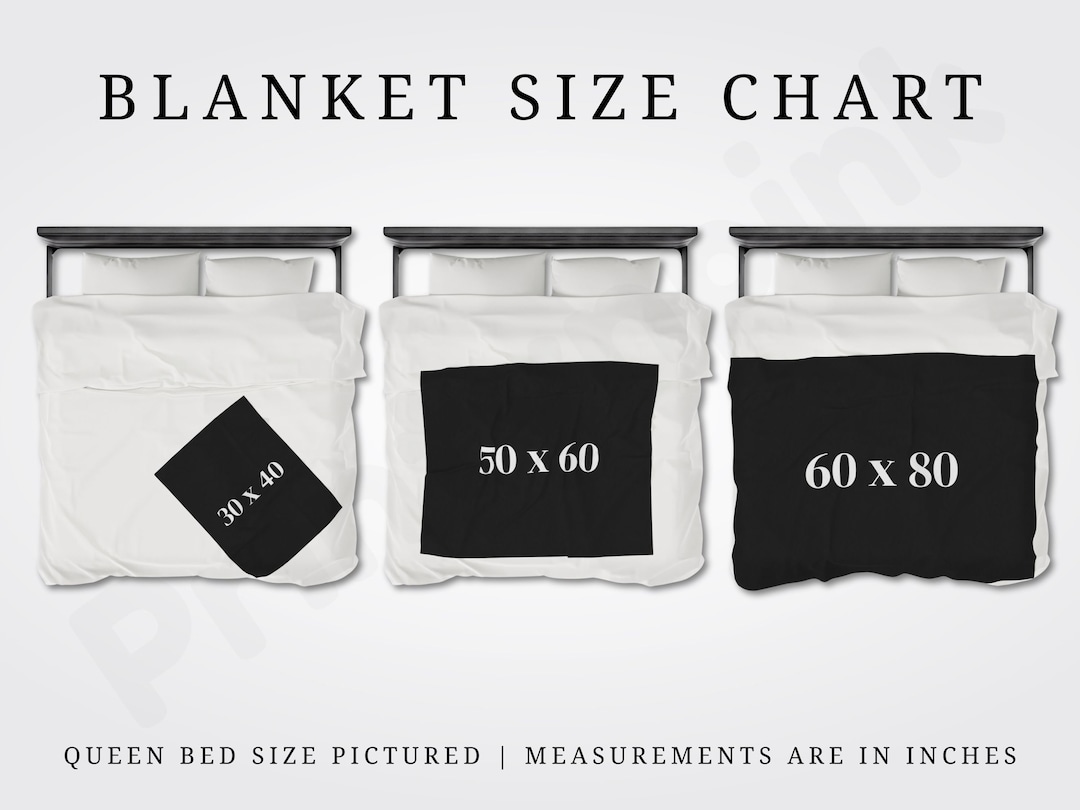 Blanket Size Chart, Blanket Size Guide, Blanket Size Comparison