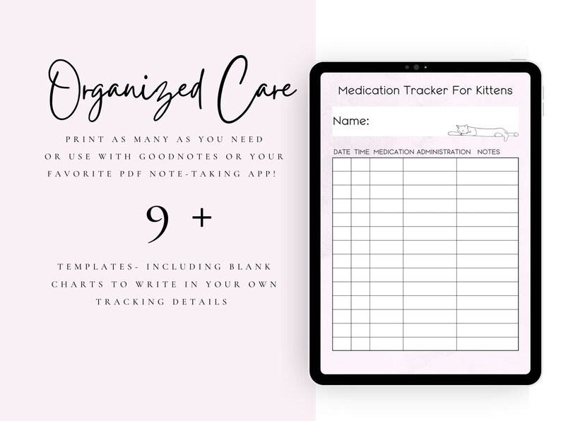 Foster Kitten Log, Kitten Chart, Weight Tracker, Kitten Lady, for ...