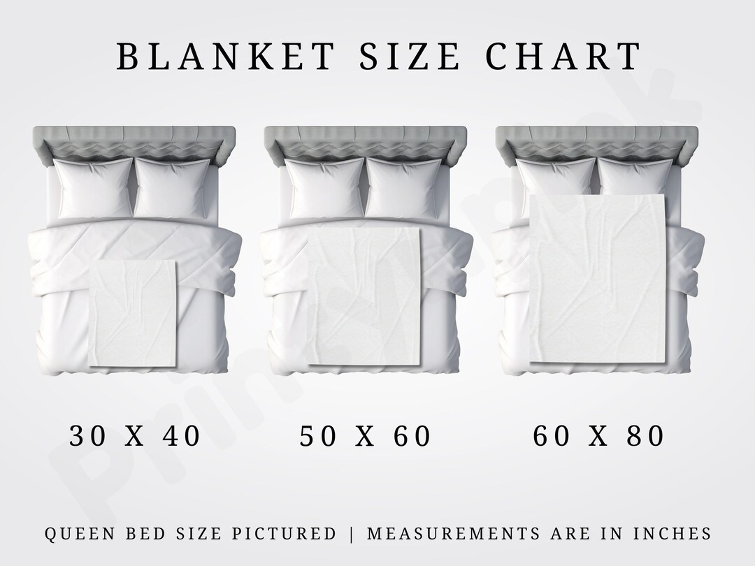 Blanket Size Chart, Blanket Size Guide, Blanket Size Comparison