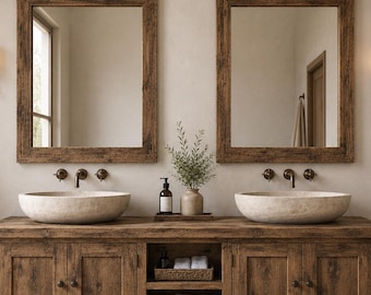 Reclaimed Oak Wall Mirrors for Bathroom