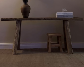 Narrow Wood Console Table  •  Handmade Rustic Furniture