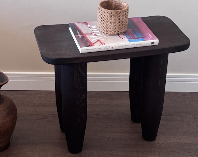 Rustic Reclaimed Wood Stool Coffee Table • Wabi Sabi Furniture • Side Table