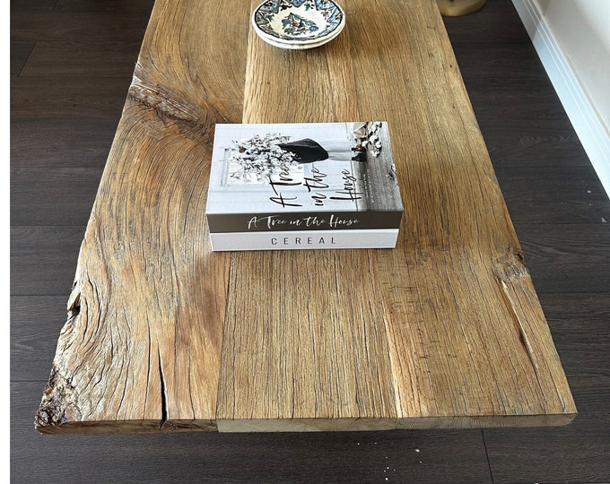 Rustic Large Coffee Table • Reclaimed Live Edge Wood • Handmade Furniture