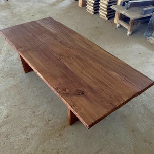 Rustic Large Wood Coffee Table • Reclaimed Live Edge Wood • Living Room Handmade Furniture