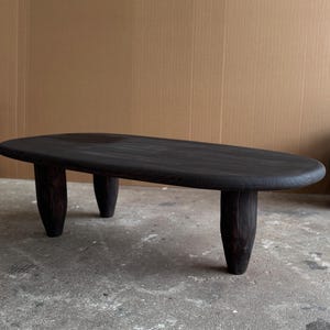 Reclaimed Low Wood Dark Brown Coffee Table • Living Room Handmade Furniture