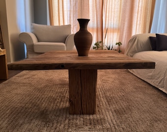 Rustic Oak Wood Table Top • Handmade Farmhouse Dining Table Top