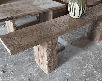 Reclaimed Wood Skinny Bench •  Handmade Rustic Vintage Furniture  • Wooden Stool