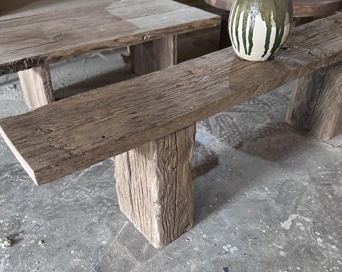 Reclaimed Wood Skinny Bench •  Handmade Rustic Vintage Furniture  • Wooden Stool