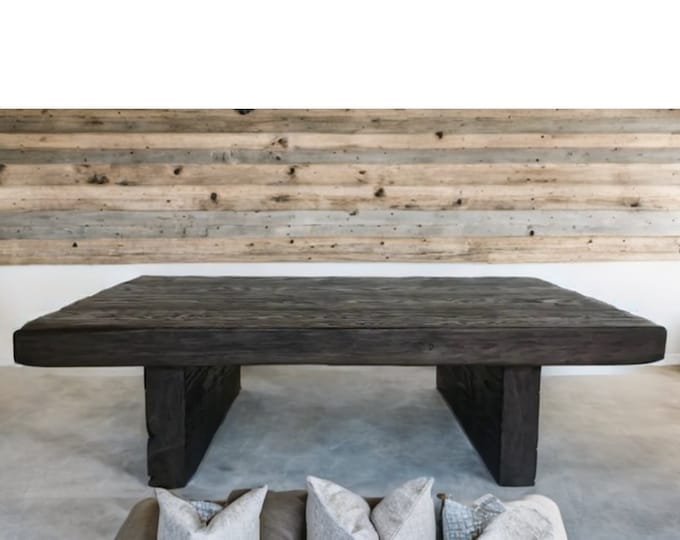 Black Coffee Table Reclaimed Wood • Smooth Dark End Table