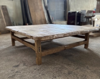 Reclaimed Square Coffee Table • Handmade Live Edge Wood Furniture