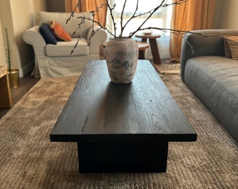 Black Coffee Table • Reclaimed Oak Solid Wood