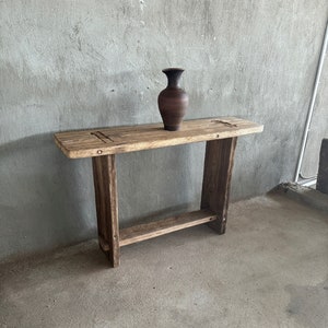 Reclaimed Wood Entryway Table With Shelves • Handmade Furniture Rustic ...