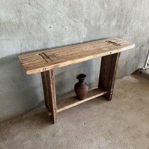 Reclaimed Wood Entryway Table With Shelves • Handmade Furniture Rustic Console Table