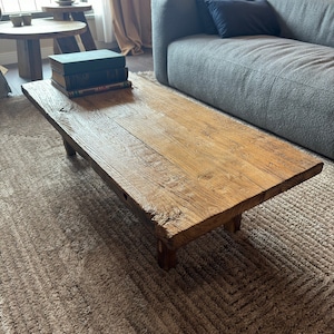Rustic Low Coffee Table • Reclaimed Handmade Living Room End Table