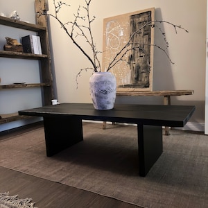 Black Coffee Table Reclaimed Oak Solid Wood Etsy Ireland